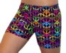 4" Spandex Shorts (Black with Neon Peace Signs)