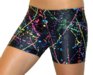 4" Spandex Shorts (Black Paint Splatter)