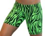 6" Spandex Shorts (Neon Green Zebra)