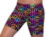 6" Spandex Shorts (Black with Neon Peace Signs)